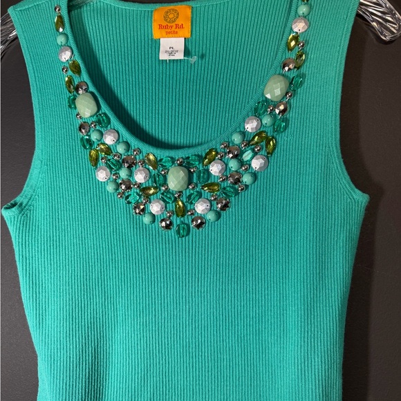 Ruby Rd. Women’s Jeweled Tank. NWOT - Picture 3 of 5